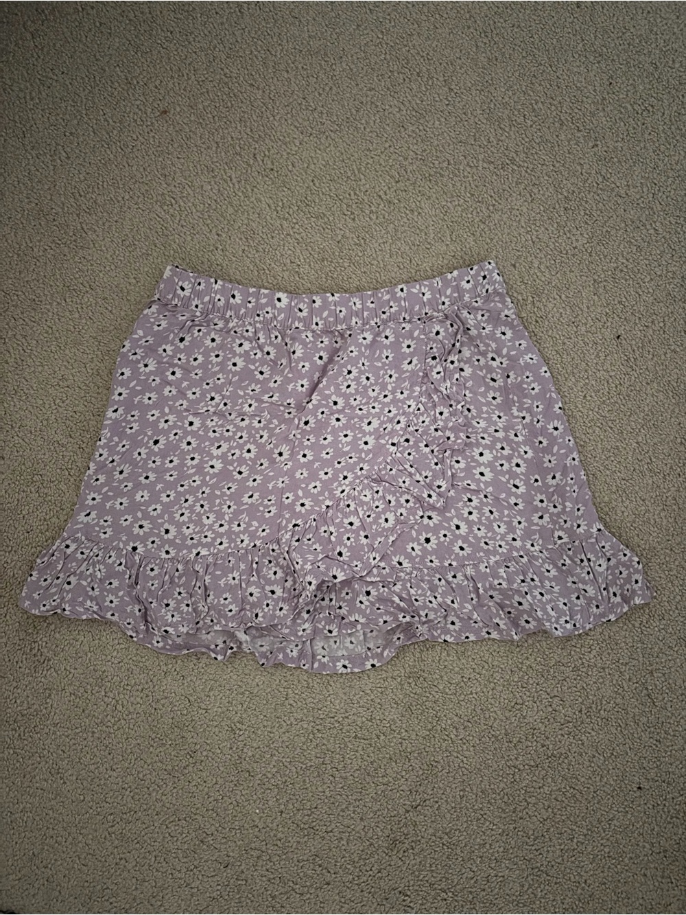 Floral Ruffle Mini Skirt